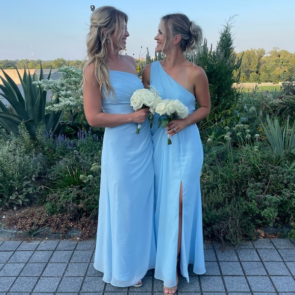 JJ’s House Sky Blue One Shoulder Dress - Picture 6 of 8